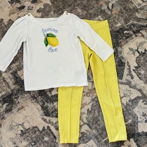 Janie and Jack White and Yellow Kids Matching Set